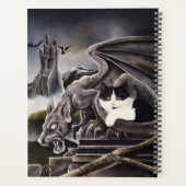 Zwart Wit Kat Gargoyle Planner (Achterkant)