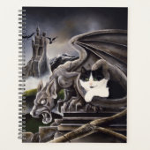 Zwart Wit Kat Gargoyle Planner (Voorkant)