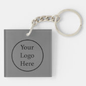 Zwart Wit Kat Gargoyle Zakelijke Logo Sleutelhanger (Achterkant)
