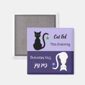 Zwart/Wit Kat Gevoed Herinneringsmagneet Magneet (Voorkant / Achterkant)