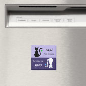 Zwart/Wit Kat Gevoed Herinneringsmagneet Magneet (Insitu (Vaatwasser))