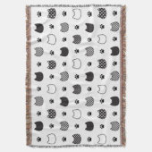 Zwart-wit kat gezichten gooien deken (Voorkant Verticaal)