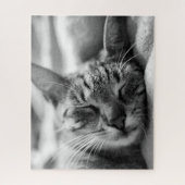 Zwart-wit Kat Legpuzzel (Verticaal)