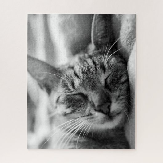 Zwart-wit Kat Legpuzzel (Verticaal)