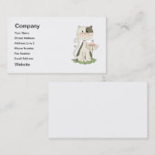 Zwart-wit Kat met ventilator Visitekaartje (Voorkant / Achterkant)