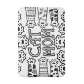 Zwart & Wit Kat Moeder Poot Print Ontwerp Badmat (Voorkant Verticaal)