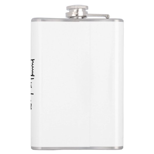 Zwart & Wit Kat Moeder Poot Print Ontwerp Heupfles (Achterkant)