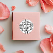 Zwart & Wit Kat Moeder Poot Print Ontwerp Ronde Sticker