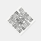 Zwart & Wit Kat Moeder Poot Print Ontwerp Servet (Hoek)