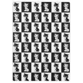 Zwart Wit Kat Monogram Blok Print Klembord (Achterkant)