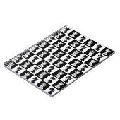Zwart Wit Kat Monogram Blok Print Notitieboek (Linkerzijde)