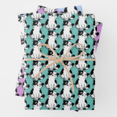 Zwart wit Kat, opvulpapier voor witte doxedo Inpakpapier Vel (In situ)