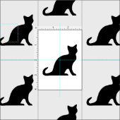 Zwart-wit kat patroon ontwerp textiel stof (Delen)