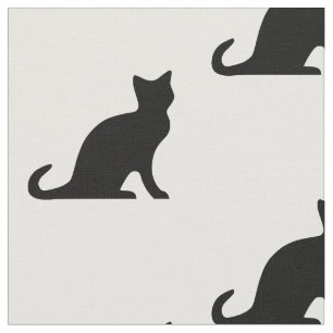 Zwart-wit kat patroon ontwerp textiel stof