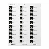 Zwart-wit Kat Return-adreslabel Etiket (Full Sheet)