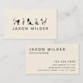 Zwart wit kat Silhouette Cloud Minimal Visitekaartje (Voorkant / Achterkant)