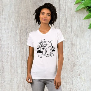 Zwart-wit kat vrouwen T-shirt