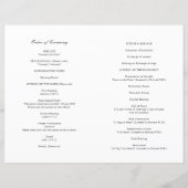 Zwart-wit katholiek huwelijksprogramma (Achterkant)