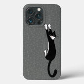 Zwart-wit katje ingeschakeld | Funny Tuxedo Cat Case-Mate iPhone Case (Achterkant)