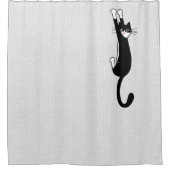 Zwart-wit katje ingeschakeld | Funny Tuxedo Cat Douchegordijn (Voorkant)