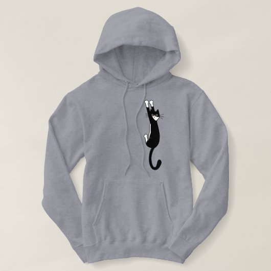 Zwart-wit katje ingeschakeld | Funny Tuxedo Cat Hoodie (Design voorkant)