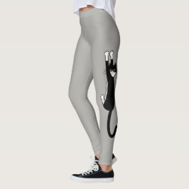 Zwart-wit katje ingeschakeld | Funny Tuxedo Cat Leggings