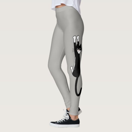 Zwart-wit katje ingeschakeld | Funny Tuxedo Cat Leggings (Links)