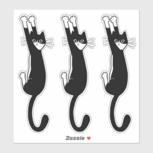 Zwart-wit katje ingeschakeld   Funny Tuxedo Cat Sticker