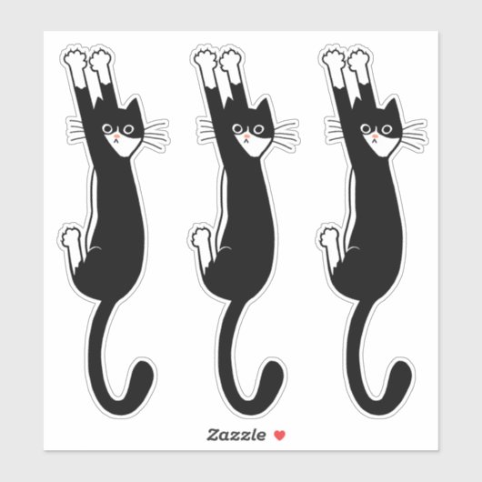 Zwart-wit katje ingeschakeld | Funny Tuxedo Cat Sticker (Vel)