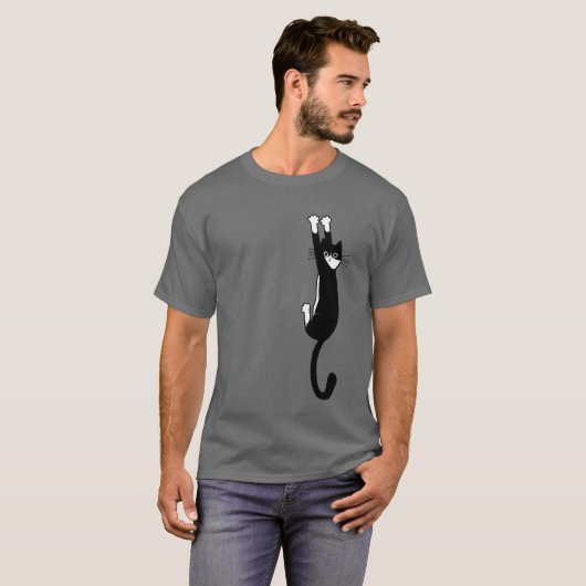 Zwart-wit katje ingeschakeld | Funny Tuxedo Cat T-shirt (Voorkant volledig)