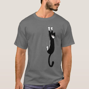 Zwart-wit katje ingeschakeld   Funny Tuxedo Cat T-shirt