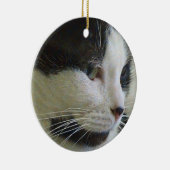 Zwart-wit katje op keramische siervoorwerpen keramisch ornament (Rechts)