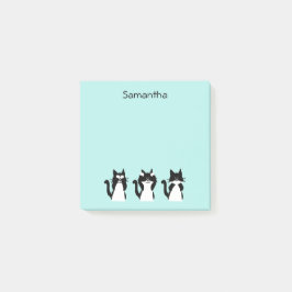 Zwart Wit Katten Drie Wijze Katten Aqua Blauw Post-it® Notes