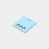 Zwart Wit Katten Drie Wijze Katten Blauw Post-it® Notes (Schuin)