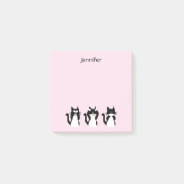 Zwart Wit Katten Drie Wijze Katten Roze Post-it® Notes