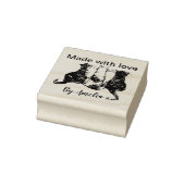 Zwart-wit Katten illustratie Gemaakt met liefde Rubberstempel (Stempel)