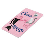 Zwart-wit Katten Roze Schone Vuile Vaatwasser Magneet (Linkerzijde)