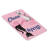 Zwart-wit Katten Roze Schone Vuile Vaatwasser Magneet (Rechterzijde)