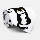 Zwart-wit kattenfeestdas stropdas (Opgerold)