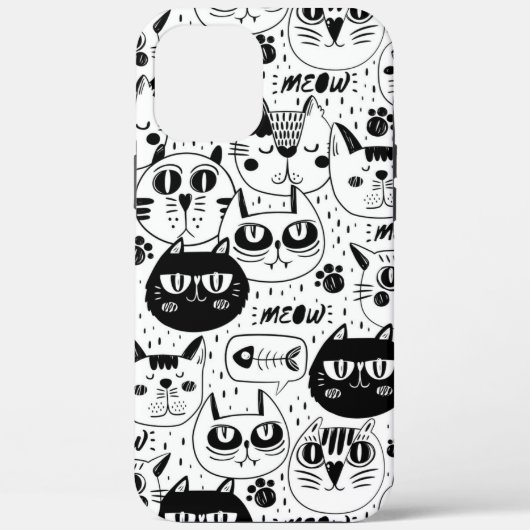 Zwart wit kattengezicht (alle telefoons) Case-Mate iPhone case (Achterkant)