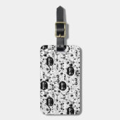 Zwart wit kattengezicht bagagelabel (Voorkant verticaal)