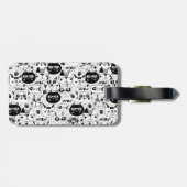 Zwart wit kattengezicht bagagelabel (Achterkant horizontaal)