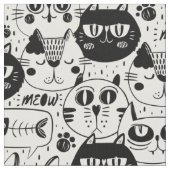 Zwart wit kattengezicht stof (Close Up)