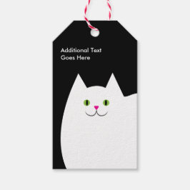 Zwart-wit kattenontwerp cadeaulabel