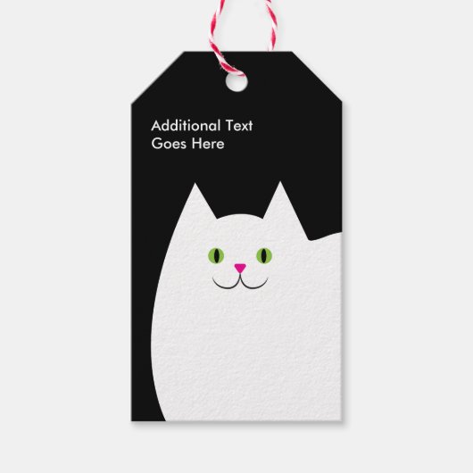 Zwart-wit kattenontwerp cadeaulabel (Voorkant)
