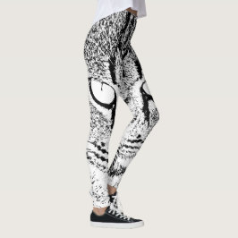 Zwart-wit kattenontwerp leggings