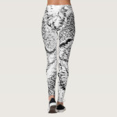 Zwart-wit kattenontwerp leggings (Achterkant)