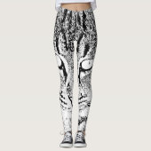 Zwart-wit kattenontwerp leggings (Voorkant)