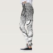 Zwart-wit kattenontwerp leggings (Links)