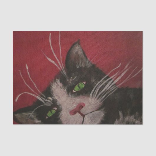 zwart-wit kattenpapier tissuepapier (Voorkant)